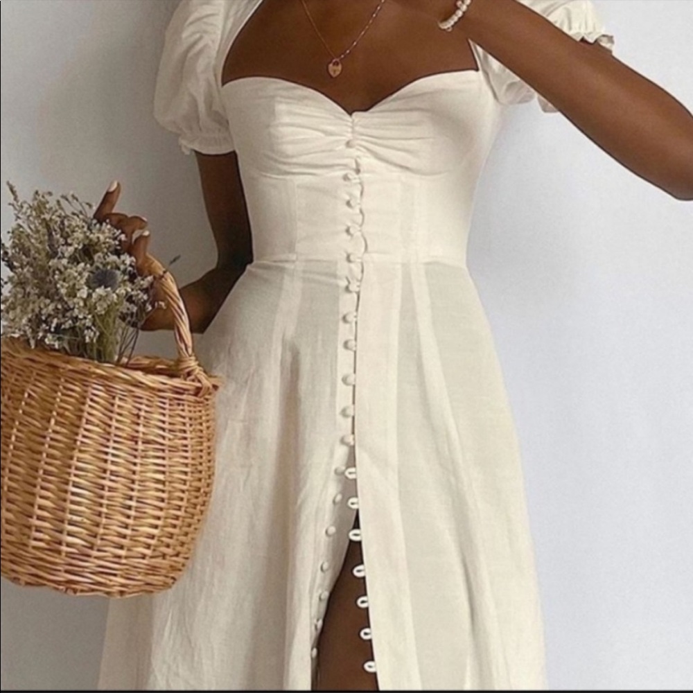 House of CB Ellery Mixed Linen dress